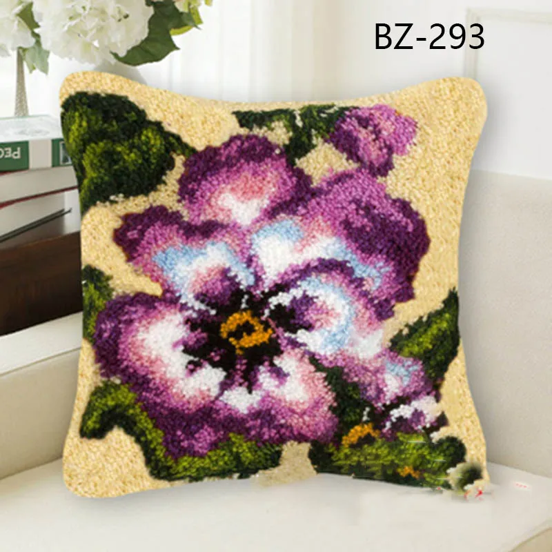 Flowers Pillow Adult Latch Hook Kits 4 | Flowers Pillow Adult Latch Hook Kits 9
