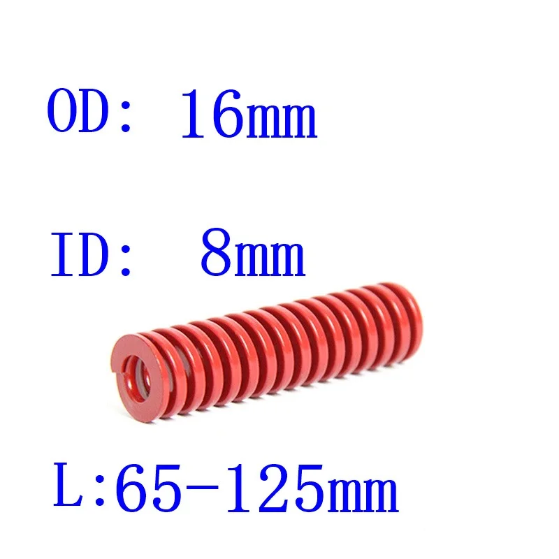 1Pcs Red Medium Load Compression Spring Loading Die Mold Outer Diameter 16mm Inner 8mm Length 65-125mm | Обустройство дома
