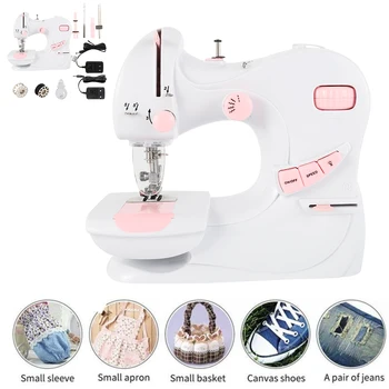 

Sewing Machine Mini Handheld Pedal Sewing Machine Household Multifunction Double Thread and Speed Free-Arm Crafting Mending Tool