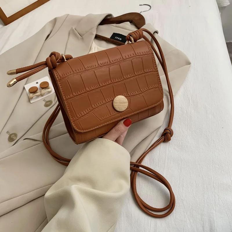 

Fashion Crocodile Pattern Bag Women PU Small Shoulder Bag For Women 2020 Colored Beads Crossbody Bag Lady Bolsas Femininas