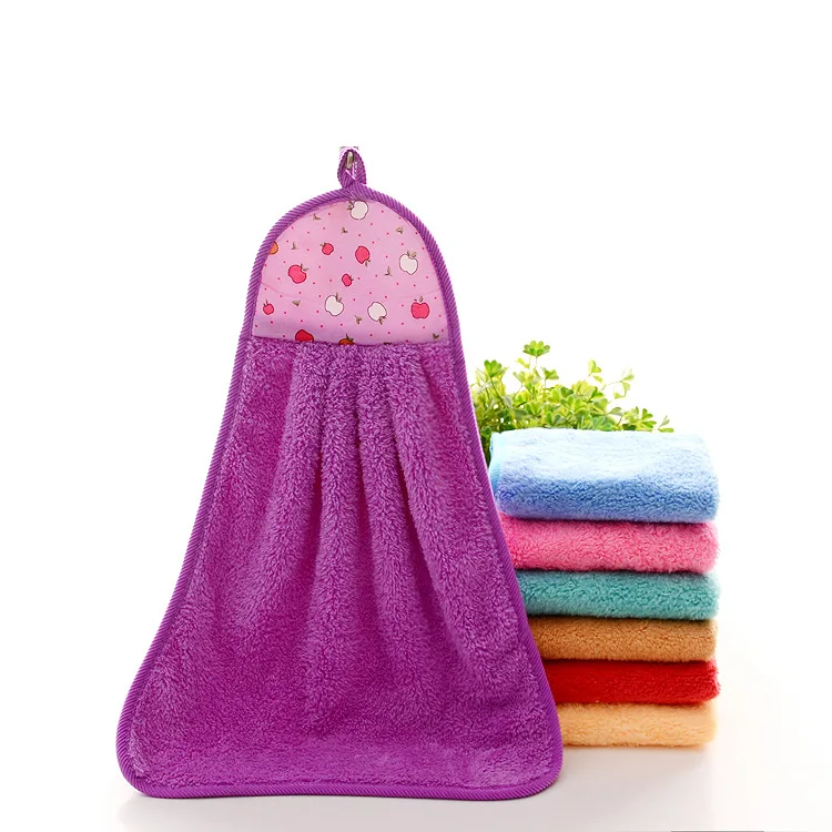 1 шт., полотенце для купания, кухонное полотенце для рук, Одноцветный мягкий коралловый бархат, милое детское полотенце для мытья посуды - Цвет: purple