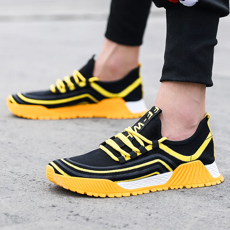 

2019 Fashion Men Casual Shoes Comfortable Breathable Non-leather Lightweight Shoes Spring Summer Lace Up Shoes Running Sneakers