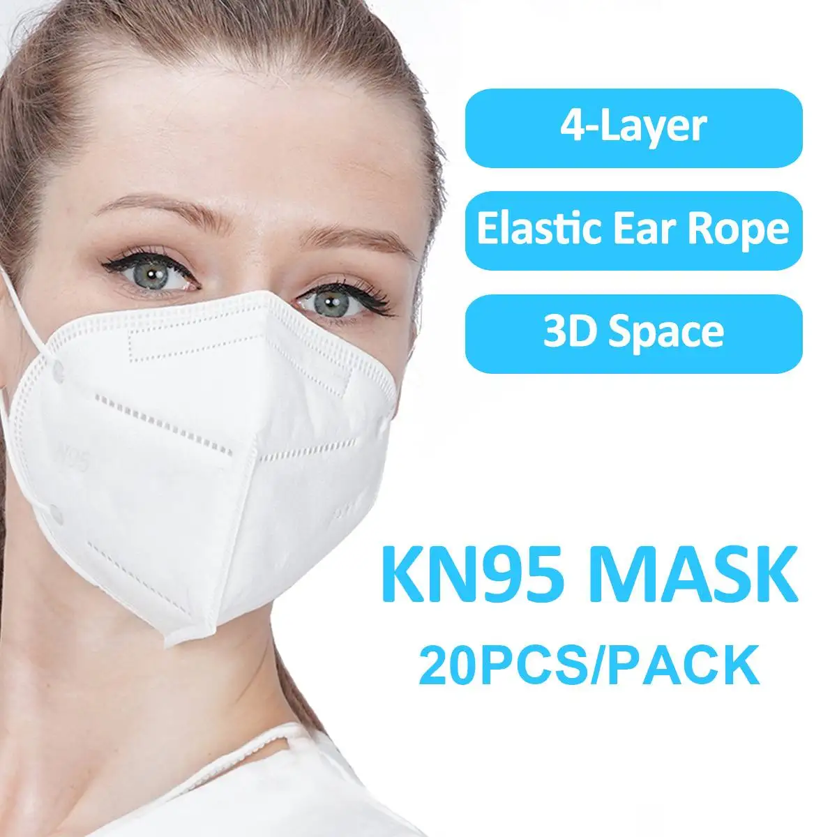 

20PCS KN95 Face Masks PM2.5 Pollution Anti Dust Masks 95% Filtration Breathable Protective Face Mask for Health Care as FFP2 N95