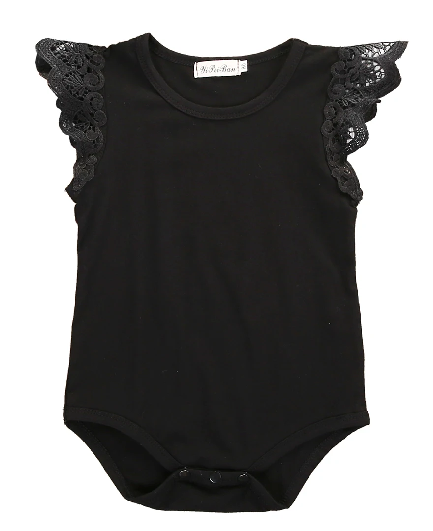 Pudcoco Newborn Baby Girls Toddler Lace Shoulder Sleeveless Jumper Romper Jumpsuit Baby Summer Clothes