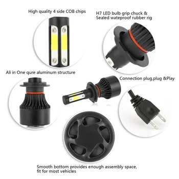 

LED Headlights Kit High/Low Beam Bulb 6000K Fog lamp Aluminum Waterproof