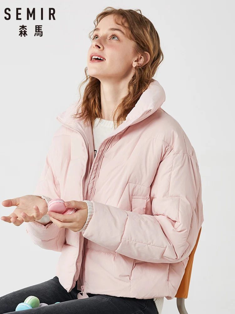 SEMIR хлопковое Женское пальто 2019 зима новинка ins тренд Короткий воротник хлопок