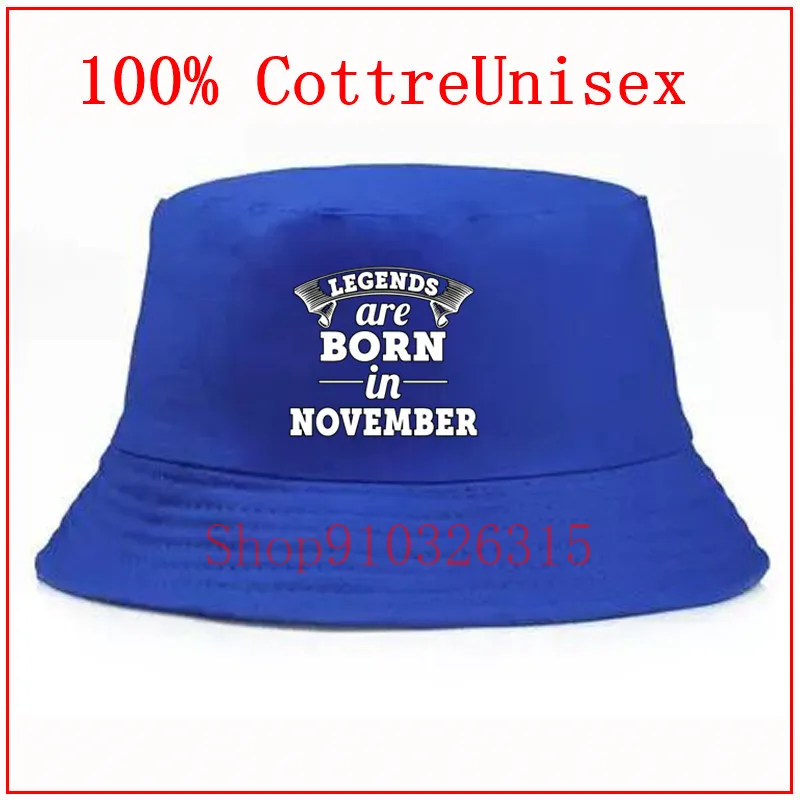 11 legends are born in November white Panama Bucket Hat Men Women Summer Bucket Cap Hat Bob Hat Hip Hop Gorros Fishing Fisherman