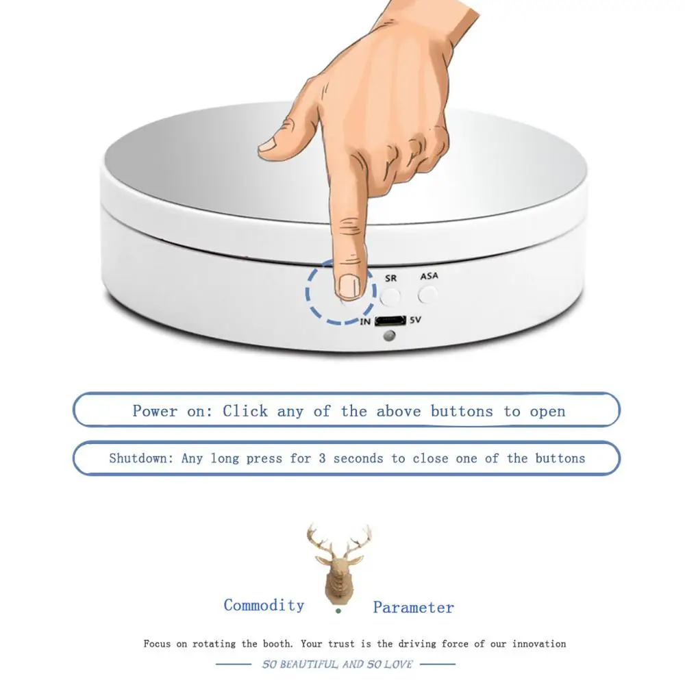 Turner Cup Rotating Display Stand 360 Degree Automatic Mute