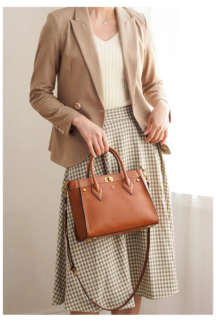 WOONAM Женская модная сумка Топ скрывает из натуральной телячьей кожи Офисная женская сумка с верхней ручкой WB1083