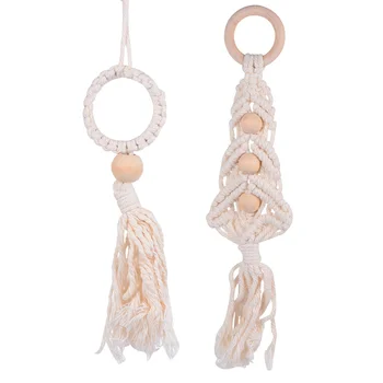 

2Pcs Cotton Rope Pendant Tassel Hanging Ornament Macrame Xmas Tree Decoration