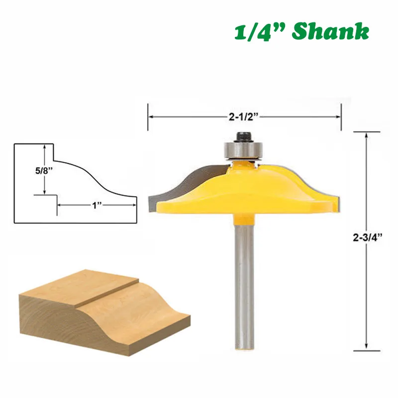 

1/4" Shank Milling Cutter Woodwork Raised Panel Router Bit Ogee & Bead Cove Door Cutting Woodworking Router Bits MC01067