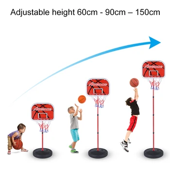 

Basketball Stand Height Adjustable Kids Basketball Goal Hoop Set Basket Shooting Rack Portable for Boys Training Practice
