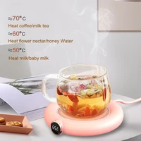 Cup Warmer Heating Pad USB DC5V Constant Temperature Coaster 3 Gear Digital Display Adjustment Timing Heater for Coffee Milk Tea 2