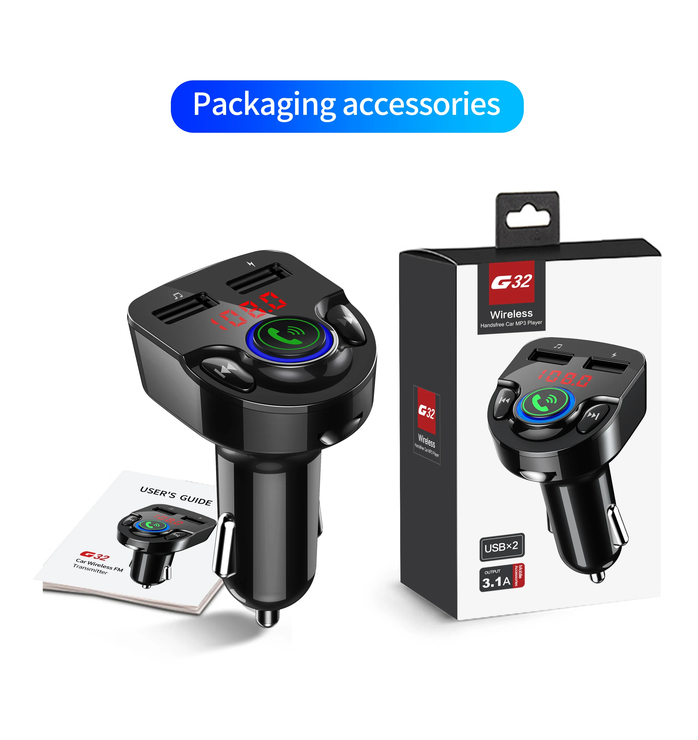 Konrisa Bluetooth 5,0 fm-передатчик модулятор 5V 2.5A Dual USB зарядное устройство Поддержка TF карта u-диск Handsfree автомобильный комплект музыкальный плеер