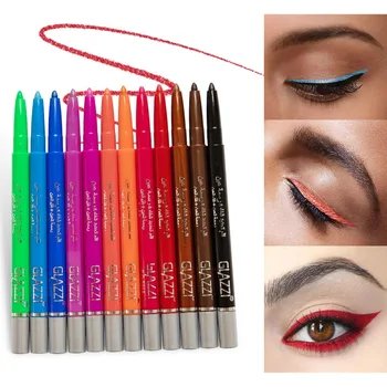 

12 Colors Eyeliner Set Colorful Neon Green White Matte Eyeliner Pencil Multifunction Cosmetics Makeup Tool Waterproof Eyeliner
