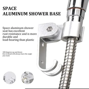 

Space Aluminum Shower Base Shower Shower Bracket Hook Aluminum Seat Aluminum Bottom Shower Base Strong Adhesive