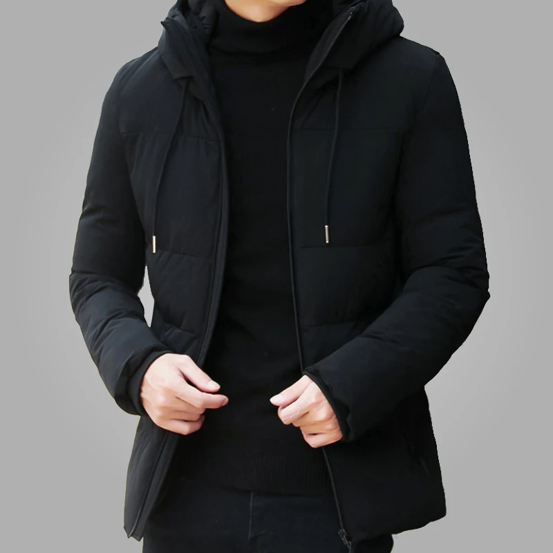 Men Parka Coat Overcoat-Coat Hooded-Jackets Winter Outwear Padded Mens High-Quality