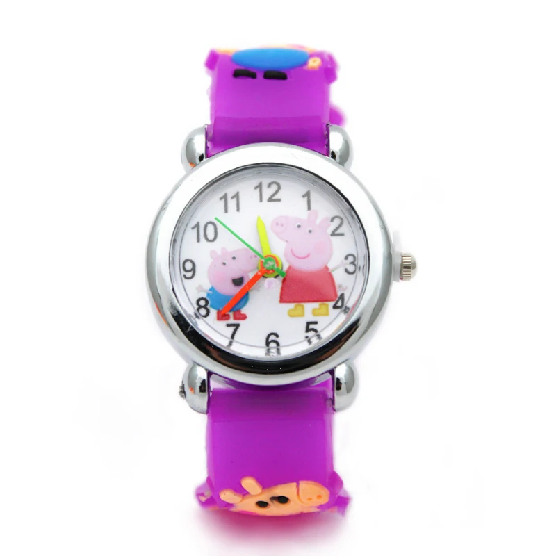 New Peppa Pig George Peggy Cartoon Silicone Electronic Watch Toy Girl Primary Student Waterproof Quartz Watch Luminous Watch - Цвет: 4