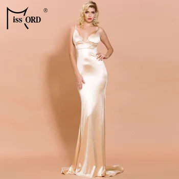 

Missord 2020 Women Sexy V Neck Off Shoulder Solid Cplor Maxi Dresses Female Elegant Dress FT18320-4