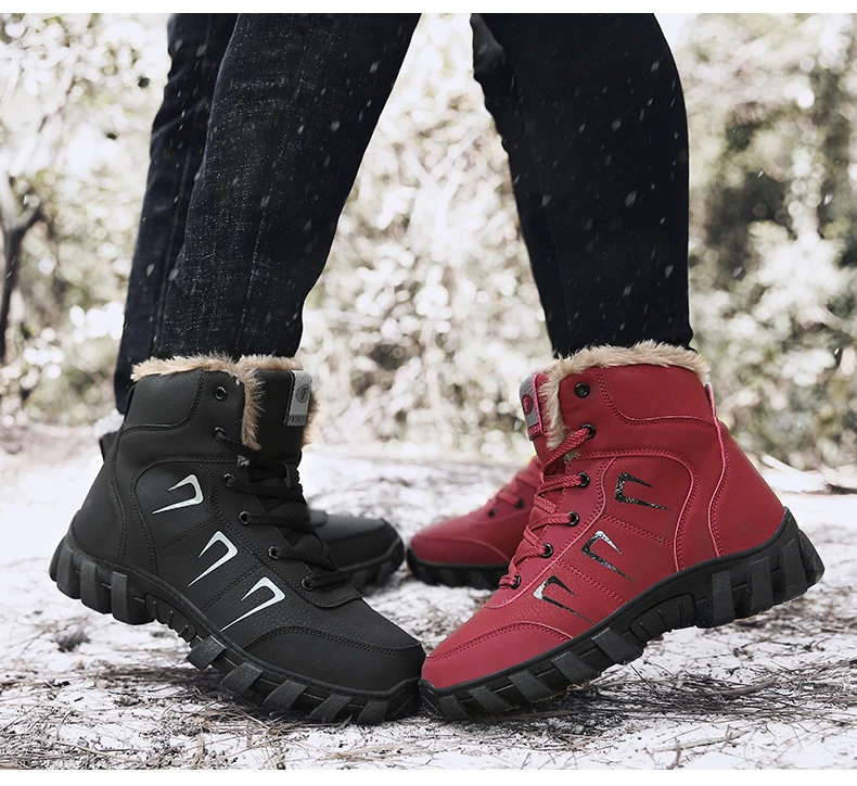 Кожаные походные ботинки для влюбленных; зимние мужские походные ботинки с мехом; походная обувь для охоты; спортивная обувь; Мужская обувь для беговых прогулок