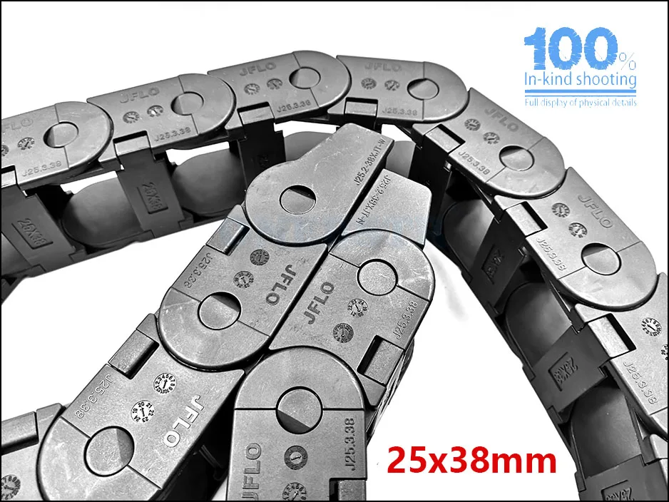 JFLO 1Meter 25x38 25x57 25x77mm Towline Wire Carrier cable bridge type interior opening Protection Drag chain Free shipping 19