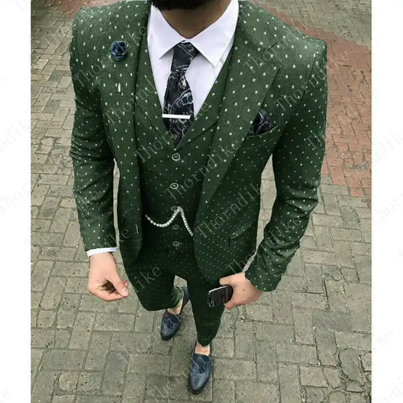 Blazer Pantalones Chaleco Traje Verde Militar De Lunares Para Hombre Traje Ajustado Para Boda Traje De Negocios Para Hombre Traje Elegante Para Traje Purpura Xs 5xl Para Hombre Aliexpress