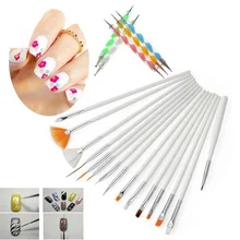 20 штук дизайн ногтей окраска гелем для точек ручка набор кистей для полировки