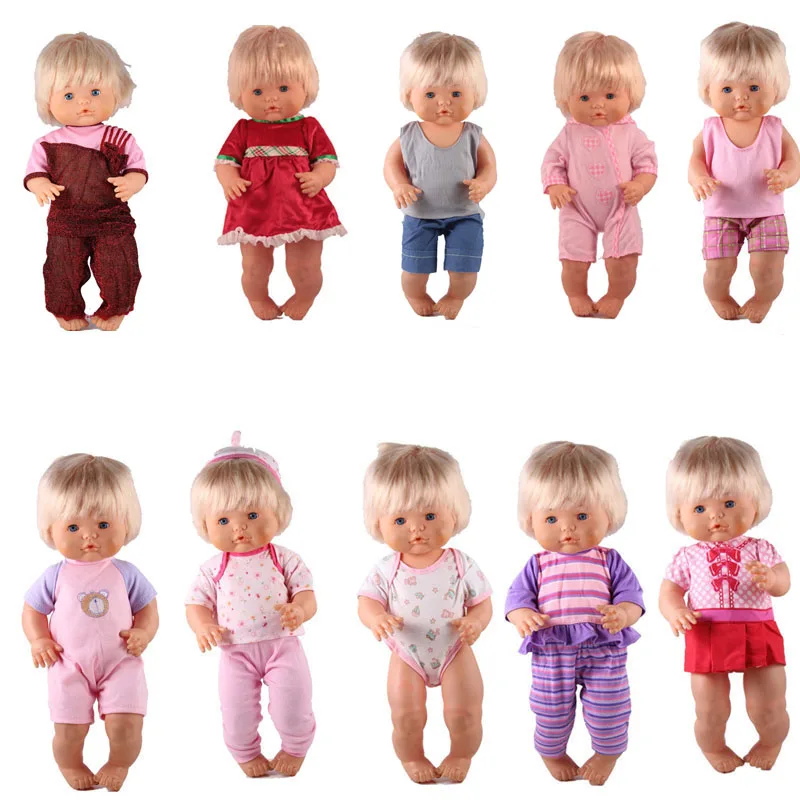 41 см Nenuco кукольная одежда Nenuco Ropa y su Hermanita 5 шт. Комбинезоны 5 шт. платья DIY Наряжаться для 16 дюймов с рисунком из мультфильма «Мой маленький Nenuco кукла - Цвет: 10PCS style 3