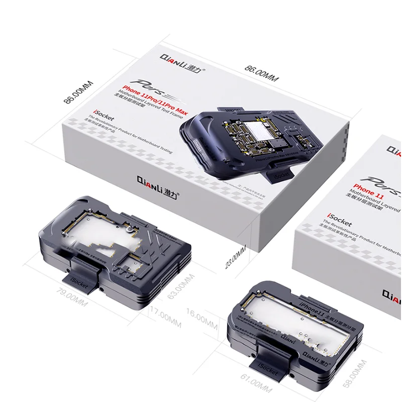Qianli isocket PCB Testing Fixture For IPhone 11 11PRO PRO Max Motherboard Function Test Jig MainBoard Layered Testing Frame