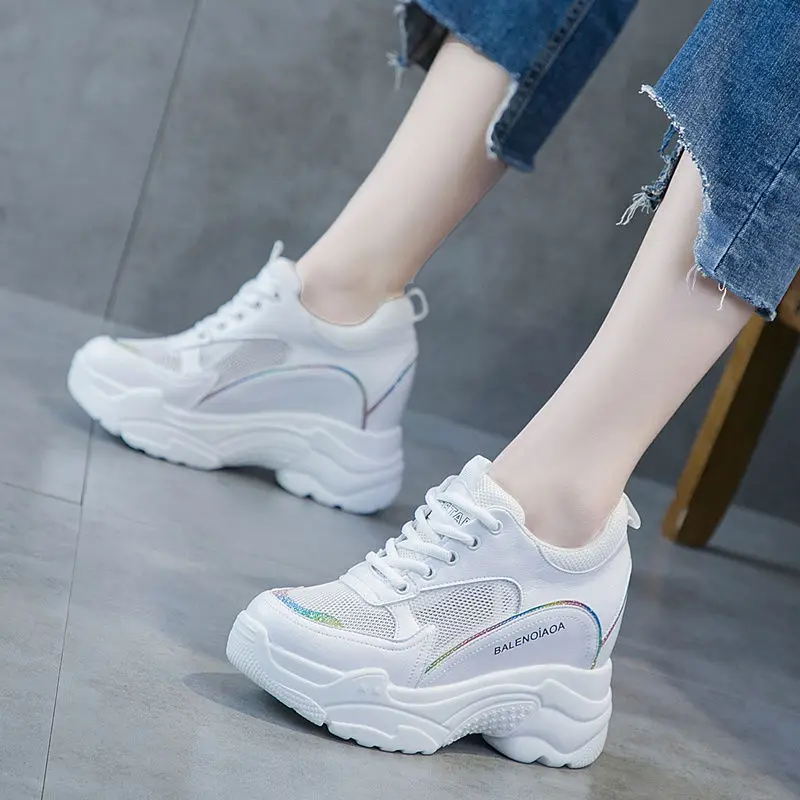 

Dad Shoes Women's 2019 Summer New Style Korean-style Versatile Breathable Mesh Athletic Shoes Elevator Small White Shoes Female