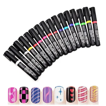 

16 Color Nail Art Pen Painting Design Tool Drawing