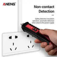 Detector de voltagem ac 12-1000 v, caneta de indução sem contato ajustável com led luz clara