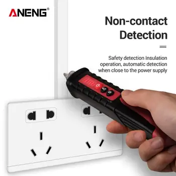 

AC Voltage Detector AC 12-1000V Voltage Detector Test Pen Sensitivity Adjustable Non-Contact Induction Pen LED Light