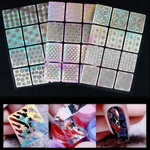  1pcs Hollow Nail Sticker Stencil Mold Self-adhesive Irregular Grid nail stamping plates star heart designs nails art & tools 