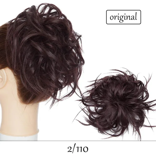 HAIRRO 80g Straight Donut Chignon Hairpieces Synthetic Ombre Elastic Updo Chignon Fluffy Messy Scrunchies Hair Bun For Women 2-110-45g