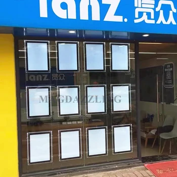 

12 Units Magnet Acrylic Frame LED Window Light Pocket Illuminated Light Panel Estate Agent Display A4 Portrait