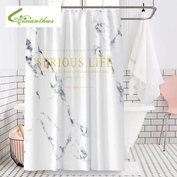 

3D Fashion Marble Printed Shower Curtain Bathroom Fabric Shower Curtain Home Hotel Decoration Waterproof Curtains