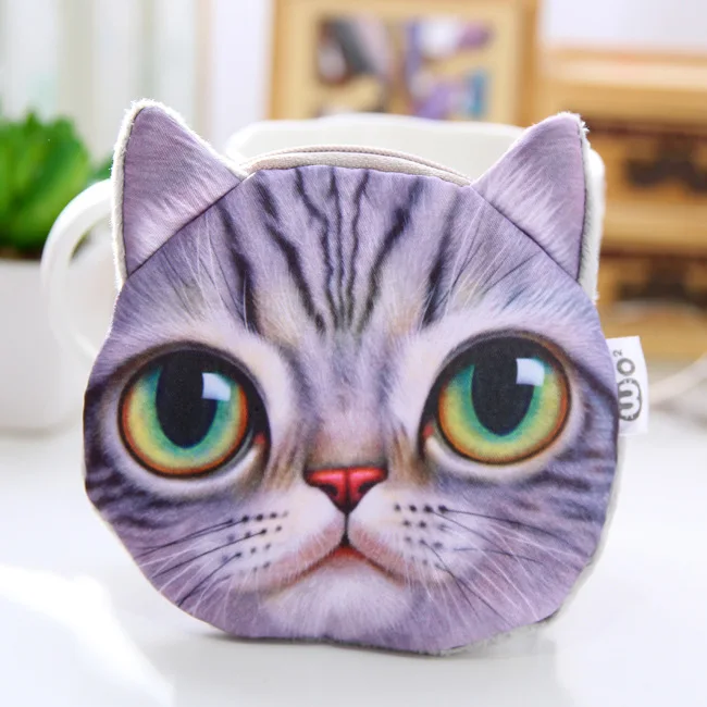 Kawaii 3D кошка плюшевая Карандаш Чехол для девочек милые монет Кошельки канцелярские мешок подарка промотирования школьные принадлежности - Цвет: B