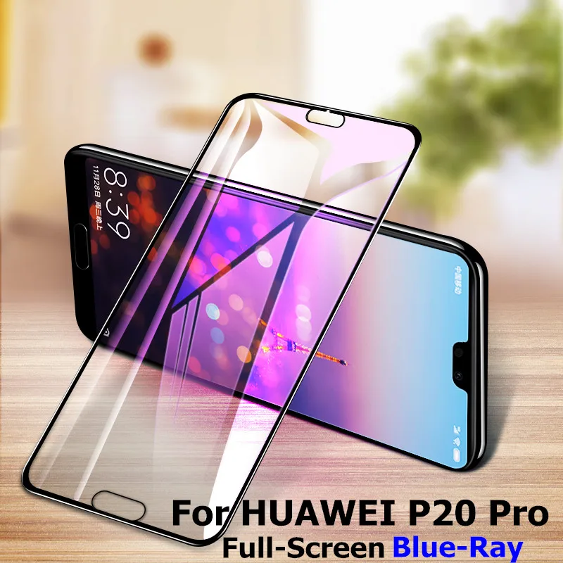 Закаленное стекло для HUAWEI P20 Pro HUAWEI P20 Honor HD, защита от синего излучения на весь экран, защитная пленка, стекло для телефона HUAWEI - Цвет: For P20 Pro Blue-Ray