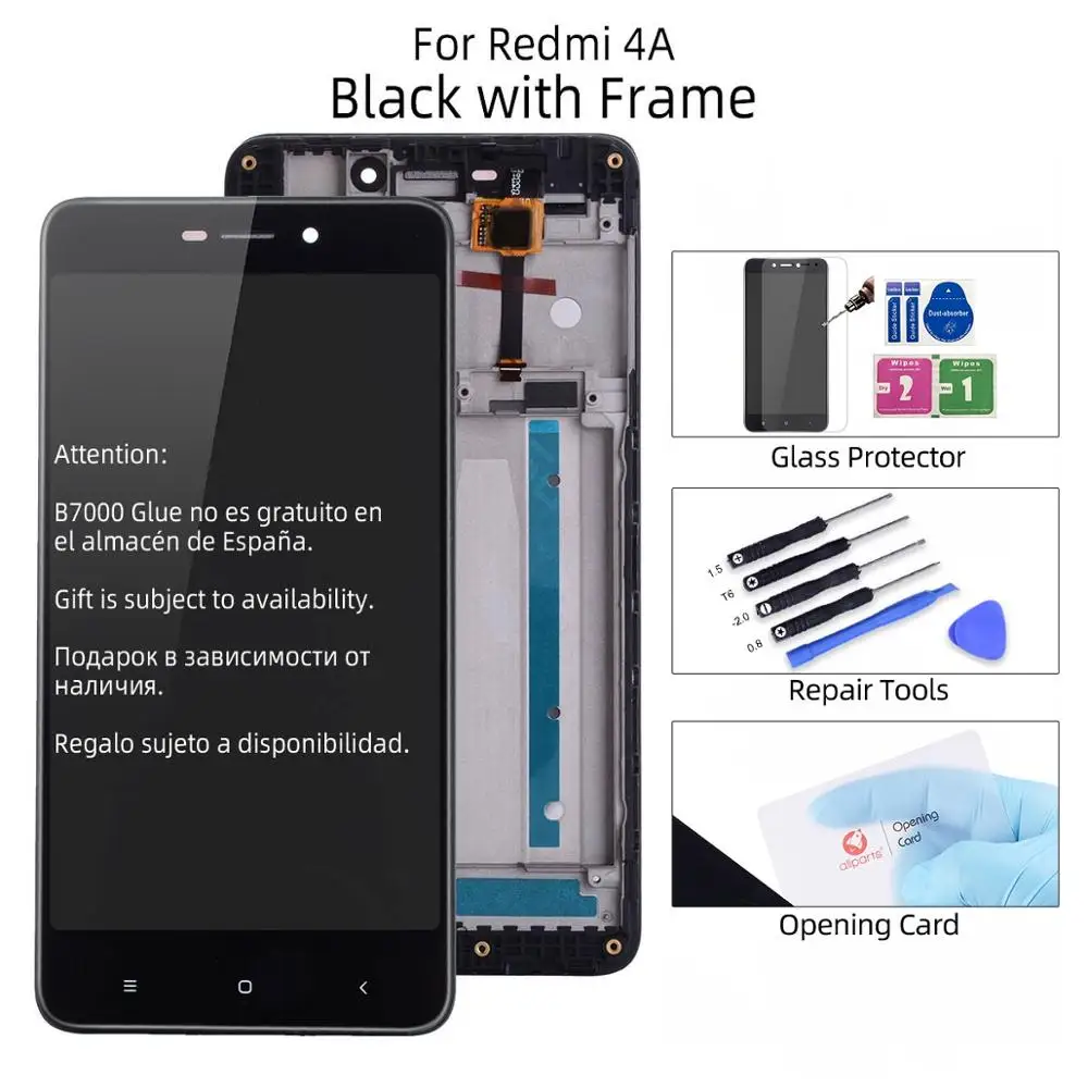 4A Black with Frame Дисплей для For Xiaomi Redmi 4X 4A LCD в сборе с тачскрином на рамке 5.0'' черный белый золото - Цвет: 4A Black with Frame