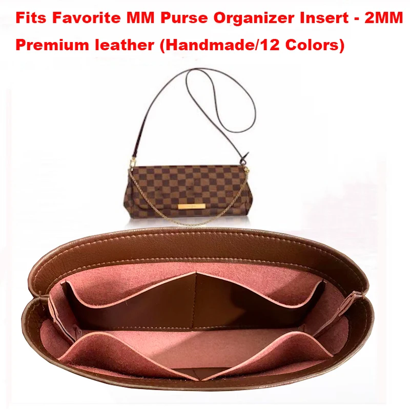 

Exclusive customization Fits Favorite MM Purse Organizer Insert - 2MM Premium leather (Handmade/9 Colors)