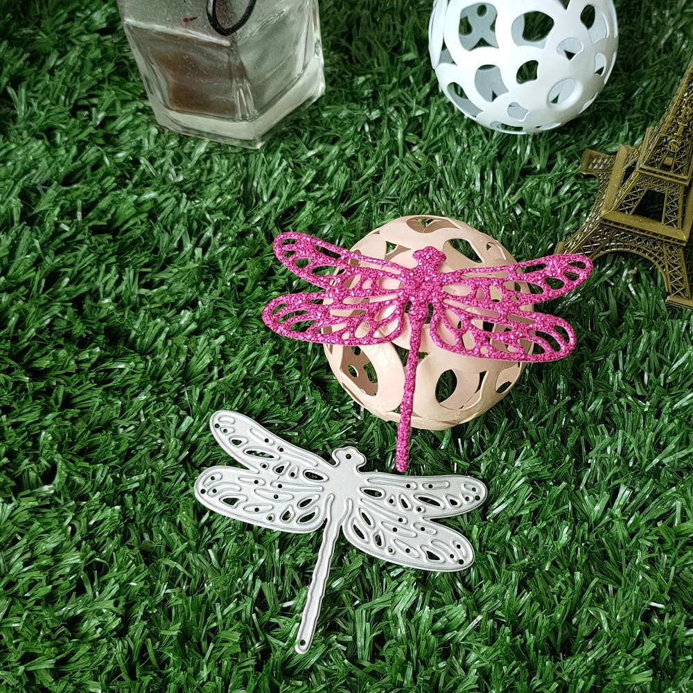 Die Cut Metal Cutting die Heart Paper Beautiful dragonflies ChainScrapbook Craft Card Punch Art Knife Cutter | Дом и сад