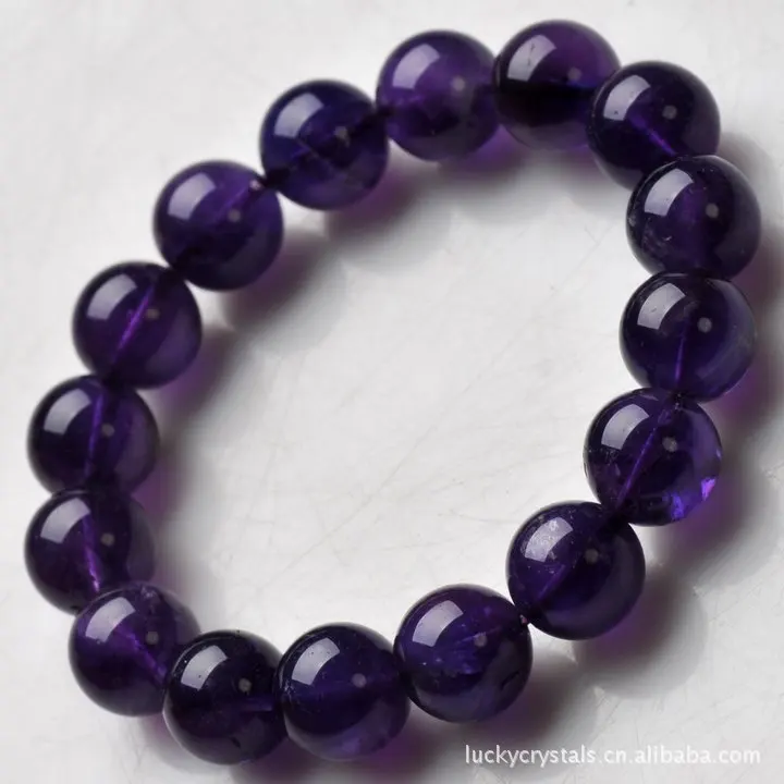 

AAA Boutique 12mm Uruguay Vitreous Amethyst round Beads Bracelets