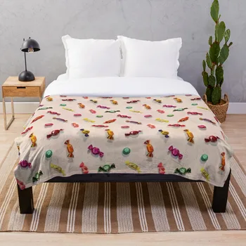 

Sweet Candy Painted Pattern Blanket Wool Flannel Plush Blanket Bedspread For office Sherpa Blanket Couch Quilt Cover Travel