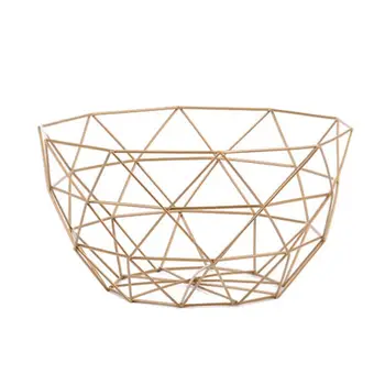 

New Nordic Storage Baskets Gold Metal Art Snacks Candy Fruit Basket for Living Room Desktop Kitchen Organizer Basket CNIM Hot