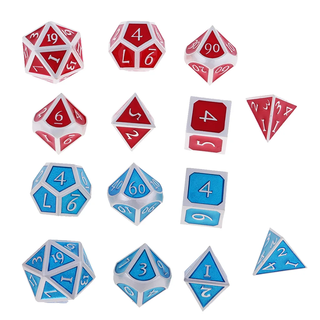 7 шт многогранных кубиков D4 D6 D8 D10 D12 D20 для DND RPG MTG игр