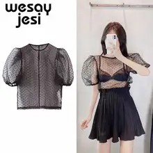 ^^Best Offers 2019 Women clothes Transparent organza office lady elegant short blusas mujer de moda kimono blouse womens tops blouse ^^Best Offers 2019 Women clothes Transparent organza office lady elegant short blusas mujer de moda kimono blouse womens tops blouse