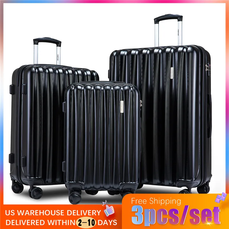 

VOGVIGO 3pcs/lot Family Suit Bags Rolling Luggage with Lock Spinner Lightweight High Strength Carry On Suitcase Business Baggage