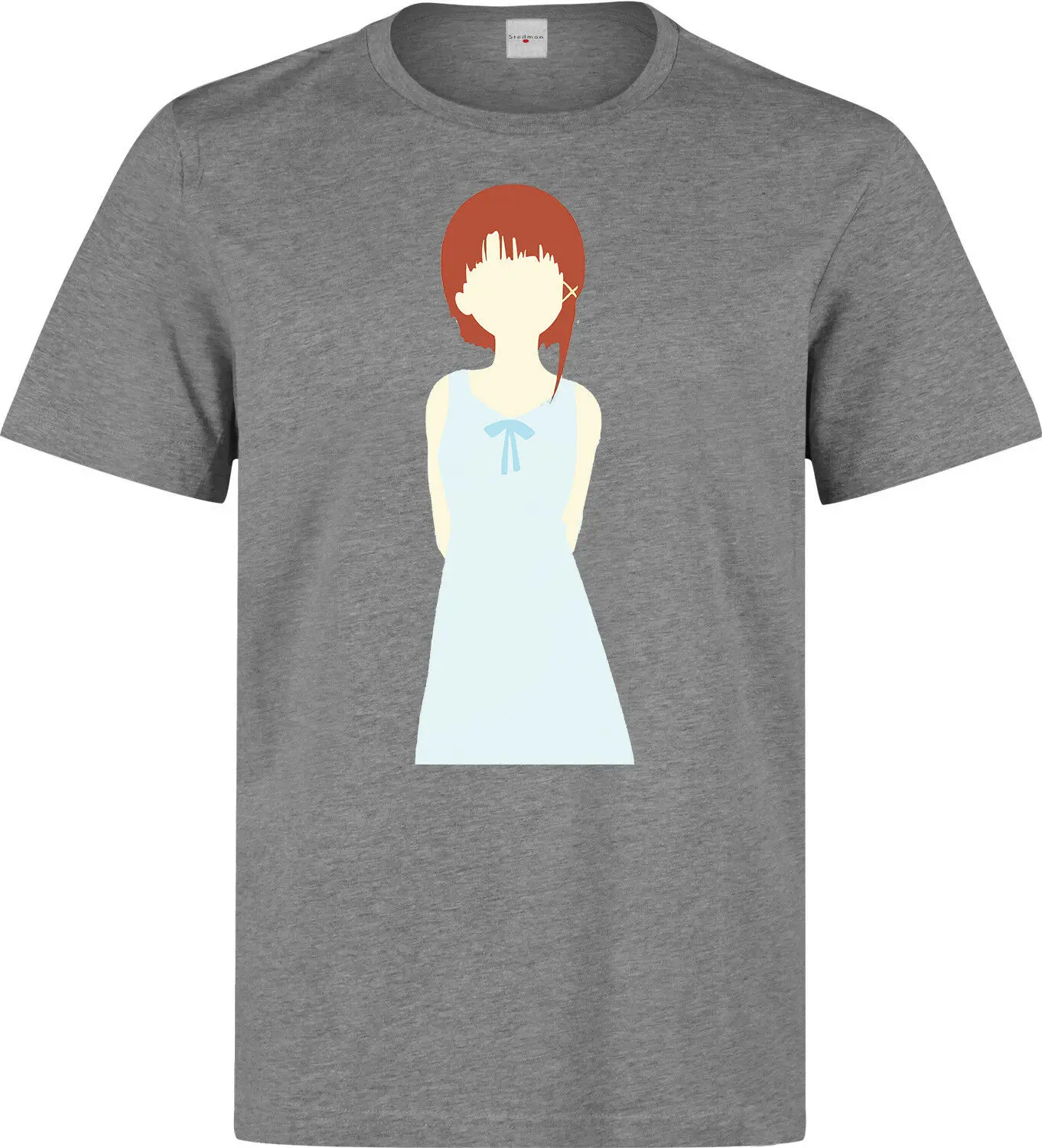 Serial Experiments Minimalistic Lain Artwork men's grey t shirt Men Short Sleeves T Shirt top tee |