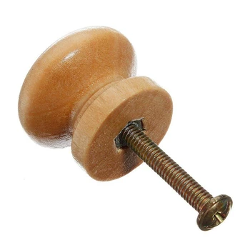 

10pcs 25mm Natural Wood Wooden Cabinet Knob Drawer Wardrobe Door Pull Handle
